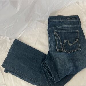 CITIZENS OF HUMANITY BELLY STRETCH LOW WAIST BOOTCUT JEANS